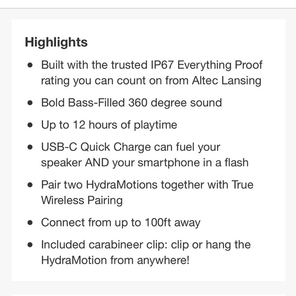 New! Altec Lansing HydraMotion Everything Proof Bluetooth Speaker - Picture 14 of 16